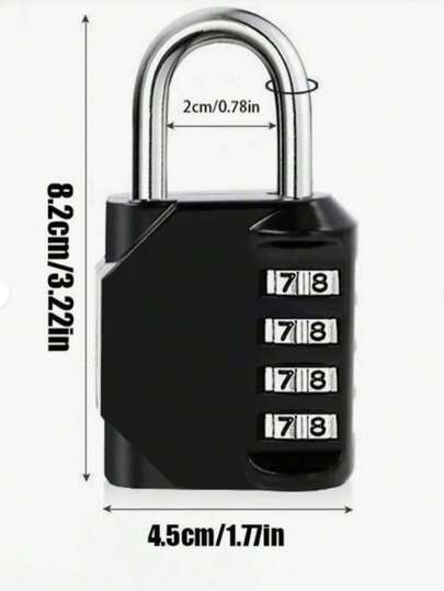 重型防水金属密码锁 - 防盗锁，适用于家庭、健身房、储物柜、行李箱、船只和橱柜 - 易于使用的密码挂锁（仅挂锁）