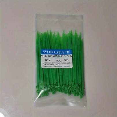 100根绿色塑料扎带，园艺塑料扎带，植物固定扎带，加厚自锁式电缆扎带，工业级塑料扎带