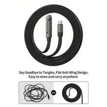 Invisible Holder Charger Cable With Stand, 240w Super Fast Charging 2-In-1 Fast Charging Cord & Phone Stand For Gaming, Office, Car Travel, Compatible With Type-C Charging Cable Black - Samsung - View 7