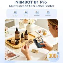 Niimbot B1Pro 标签打印机，300 DPI，红黑双色打印，2 英寸标签贴纸打印，支持手机和电脑蓝牙连接 - 彩色 - 查看 3