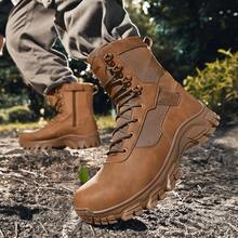 1 par de zapatos para senderismo/trekking para hombres, botas para camping al aire libre, botas de desierto, botas de para trabajo, botas tácticas militares ligeras y antideslizantes, duraderas, cómodas y de alta, nuevos zapatos de montañismo de moda delta, botas militares para entrenamiento en el campo de batalla, botas altas para montar y cazar - Marrón - Ver 7