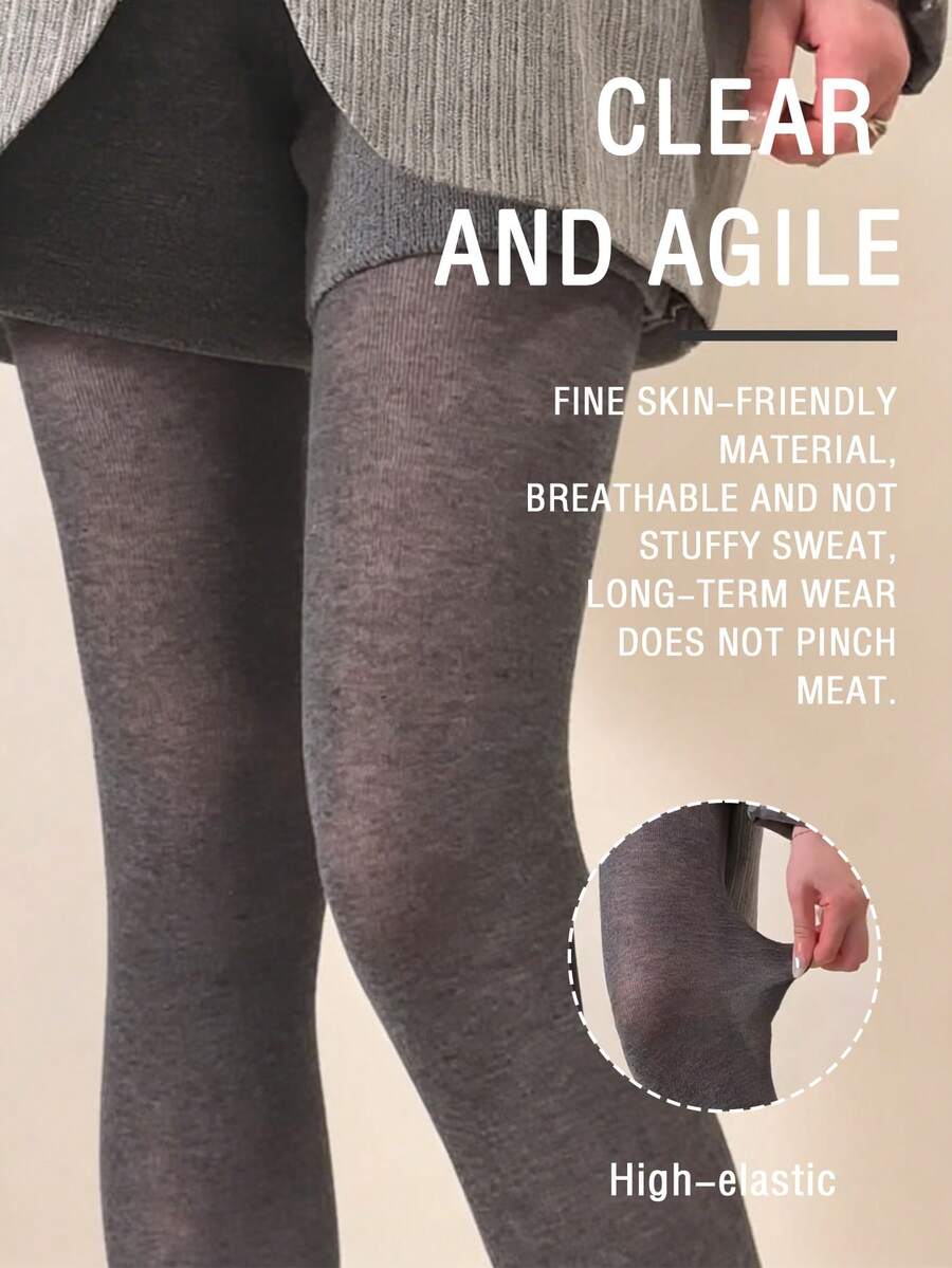 Pantimedia transparente de alta elasticidad y amigable con la piel, medias de base transpirables y sin escaleras de cintura alta que estilizan - Gris - Ver 1