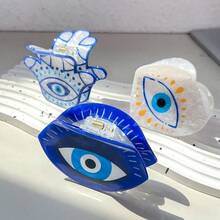 1pc Evil Eye Hair Claw Hairpin For Women, Protective Charm Hair Accessories With Mystical Eye Print, Non-Slip Clips For Girls Teens Summer Hair Jaw Clip Hair Clamps Hair Clutch Hair Catcher Clip, Claw Clip Fall Winter Hair Clip For Vacation Outfits Woman - 彩色 - 查看 4