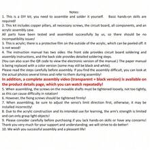 黑色亚克力机械臂DIY焊接套件(组装套件),科学教学工具,电子电路学习套装,创客教育机器人,机械臂组装模型,焊接实践练习板,电子爱好入门套件,创客项目,STEM教育玩具,实验室教学设备,技能提升工具,电子工程基础学习,焊接训练套件,趣味电子礼品 - 黑色 - 查看 8
