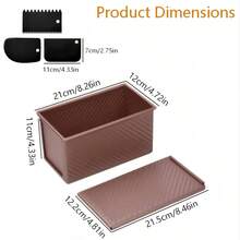Lidded Toast Mold + 3 Free Scrapers - Diagonal Textured Non-Stick Surface, Fast Heat Conduction, Durable & Easy Demold For Homemade Loaves - View 12