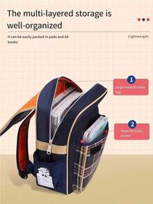 1pc Customizable Children's Backpack, Custom Embroidered Large Capacity Backpack, Stylish And Elegant High-Quality Colorful Modern Personalized Unique Gift - Multicolor - View 4