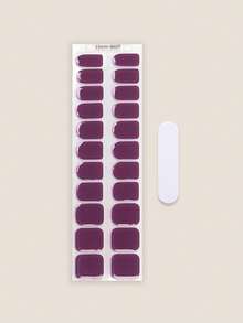 Semi Cured Gel Nail Strips, 20Pcs Long Lasting Salon Quality Wraps, Easy Apply & Remove Gel Nail Stickers With UV Light - Lilac Purple - View 3