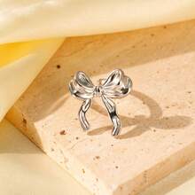 1枚银色蝴蝶结开口戒指，独特设计 - 開口款戒指 - 查看 3