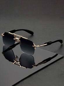1 Pair Men's Glasses - Square Frame, Lightweight Decorative Glasses Suitable For Casual And Formal Attire, Design, Unique Item, Must-Have For Accessory Collectors, High-Quality Lenses, Designer Model - Multicolor - View 4