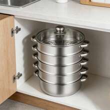 OUKANING 5-Tier Stainless Steel Steamer, 26cm Kitchen Cookers, Food Steamer, Easy To Clean - View 10