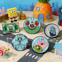 SpongeBob SquarePants 1/5 Chiếc Ghim Cài Áo Hình Hoạt Hình Hài Hước, Cổ Điển, Sáng Tạo, Hình Squidward và Quincy, Có Xúc Tu, Ghim Tráng Men, Phụ Kiện Kim Loại, Quà Tặng - Một kích thước - Xem 8