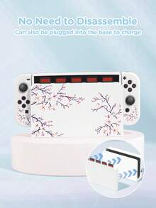 Ayotu Compatible With Switch/Switch OLED/Switch Lite Cherry Blossom Tree Pattern Game Console Shell And Accessories, The Package Includes A Protective Case, Storage Bag, Base Shell, Handle Protective Cover And Other Styles Of Accessories To Choose From. - Multicolor - View 10