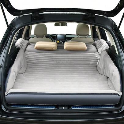 Self-Inflating SUV Air Mattress With Built In Electric Pump,Car Air Mattress For Trunk,Portable Car Mattress For Travle And Camping (Light Gray)