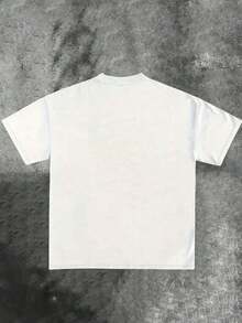 ,PICTUREMEROLEIN,StreetWear,Y2K,(CottonStreetwearT-Shirt)Men'sGraphicTe,RoundNeck,LooseFit,Fall&HolidayTravel,Unisex,Goth&Y2KStyleNewCasualT-ShirtsForMenAndWomen - 白色 - 查看 2