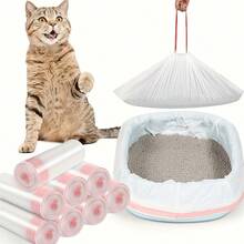 Extra Large Heavy Duty Leak-Proof Cat Litter Bags, Suitable For Pet Waste Disposal And Odor Control, Thickened Absorbent Drawstring Sealed Rectangle Cat Litter Bags, Designed For Multi-Cat Households, Effectively Eliminates Odor During Litter Box Maintenance - View 1