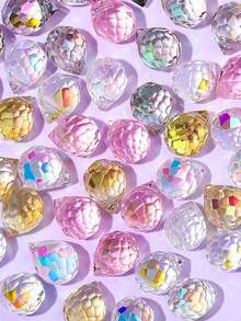 10 pièces de perles de cristal de verre facetté brillant de 10 mm x 8 mm en forme de fraise pour bracelet, boucle d'oreille, accessoires de DIY en cristal - cristal - Voir 5