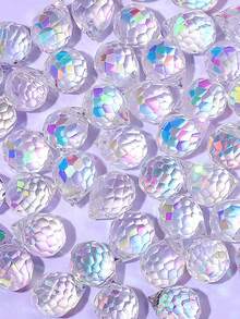 10 pièces de perles de cristal de verre facetté brillant de 10 mm x 8 mm en forme de fraise pour bracelet, boucle d'oreille, accessoires de DIY en cristal - cristal - Voir 4