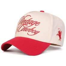 1Piece Men Letter Embroidered Two Tone Five-Panel Baseball Cap Outdoor Adjustable Sunscreen Leisure Hat Spring Autumn Travel Tourism Beach Vacation - 彩色 - 查看 12