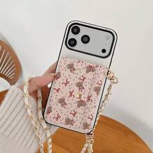1 chiếc ốp lưng điện thoại đeo chéo có ngăn đựng thẻ họa tiết hoa trang nhã, tương thích với Apple 17 16 16e 15 14 Plus 13 12 11 Pro Max, in hình bướm và gấu. - Gấu Nhỏ 69 - Xem 3