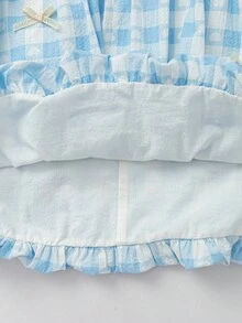 Balabala 2026新款女婴夏季叠层连衣裙，柔软棉质花朵裙摆，甜美可爱设计，轻盈透气，打造俏皮日常公主风 - 藍白色調 - 查看 8