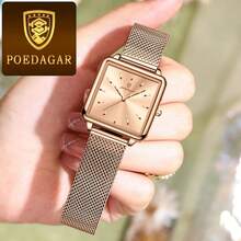 POEDAGAR 1PC Luxurious Lady's Business Watch, Waterproof, Fashionable Stainless Steel Quartz Watch, For Daily, Birthday, Festival, Wedding, Gift, Etc. - Multicolor - View 5