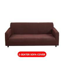 1 pieza Funda de sofá elástica de terciopelo de maíz de unicolor, resistente a arañazos de gato y resistente a arañazos, a prueba de polvo y suciedad, diseño totalmente envolvente con doble antideslizante, lavable y lavable a máquina, adecuado para sofás de 1-4 plazas - café - Ver 12
