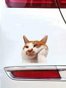 Cute Pet Fashionable Cool Cat Creative Car Sticker, Cat Expression Pattern, Suitable For Phone, Computer, Luggage Decoration, Personalized Sticker, Skateboard Decoration, Cute Pattern, Easy To Stick And Not Easy To Fall Off, Cover Blemishes And Prevent Scratches, Suitable For Car Fuel Tank Cover And Smooth Surface Daily Decoration - A - View 10