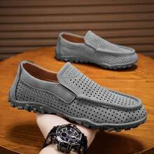 Nuevos mocasines de malla para hombres, zapatos casuales y cómodos de slip-on, zapatillas deportivas de moda, diseño versátil, el mejor vendedor del verano - Gris - Ver 5