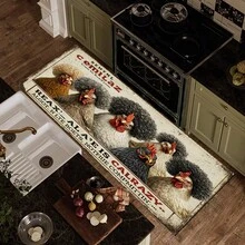 1 tấm thảm hình gà trống với họa tiết đầu nổ, dùng trang trí nhà bếp, trang trí nhà cửa, thảm trang trí, thảm chùi chân thời trang, thảm đa năng, thảm trải sàn nhà bếp, bộ thảm nhà bếp, tấm bảo vệ sàn nhà bếp, thảm đứng thoải mái, thảm trải sàn phòng khách, phòng ngủ, phòng tắm, phòng giặt, văn phòng, trang trí nhà cửa trong nhà. - Nhiều màu - Xem 10