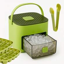 Reusable Non-Electric Ice Trays - Durable, Leak-Proof Silicone Ice Molds For Home Kitchen, Easy Fill & Release Design, Perfect For Cocktails, Beverages, And Everyday Use Ice Tray Ice Maker Ice Mold Press Type Ice  Maker/One-Click Press Drawer Storage Portable - No Logo - View 2