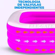 Alberca JUG.23.B130*90*50 Tamaño compacto y funcional Material resistente y  Niños Diversión y frescura asegurada ELE-GATE - Rosa - Ver 7