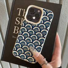 1pc TPU Material Blue Floral Pattern Full Screen Phone Case Compatible With Iphone 17 Pro Max/17/16 Pro Max/15/13/12/11, S20 FE/A15/S24/A55, Note 11/Note 12/Note 13 Pro, Shock-Proof Soft Protective Cover - White - View 2