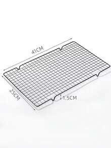 1pc Black Metal Cooling Rack, Non-Slip Baking Cooling Grid With Feet, Suitable For Cakes, Cookies, Breads, Home Kitchen Baking Tool - Black - View 11
