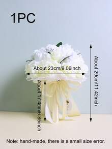 1pc - Simulated Hand-Held Flowers, Creatively Designed Ribbon Rose Bouquets, Bridal And Bridesmaid Hand-Held Bouquets, Elegant Wedding Decorations, Wedding Gifts - Multicolor - View 18