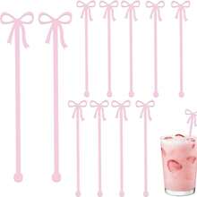 Sản phẩm mới: Que khuấy cocktail bằng acrylic có nơ, đồ dùng cho quán bar, tiệc tùng, đồ dùng cần thiết cho các dịp lễ hội. - Nhiều màu - Xem 4