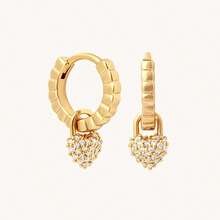 一对奢华独特设计师款925纯银心形立方氧化锆水滴几何纹理公主耳环，适合女性日常及派对佩戴 - Exquisite Hoop Earrings - 查看 14