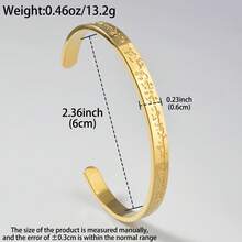 Vòng tay kiểu dáng tối giản cổ điển, mạ vàng 18K, làm từ thép không gỉ, mang phong cách chữ rune Ả Rập Xê Út, phù hợp cho cả nam và nữ đeo hàng ngày, cũng là một món quà Ramadan. - Vàng - Xem 7