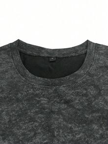 Men's Retro Minimalist Cross Print Washed Tank Top, Comfortable & Breathable, Suitable For Summer, Leading Fashion - Dark Grey - View 5