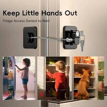 Upgraded Refrigerator Lock With 2 Keys, 1/2/3/4 Pcs Refrigerator Lock With Keys, Home Family Child Safety Lock, Adhesive Window Restrictor Lock For Home, School, Office (Black, White) - Multicolor - View 2