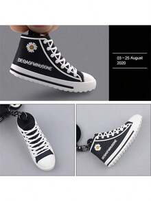 1pc Creative Daisy Keychain Pendant, Canvas Shoes Cartoon Doll Bag Charm, Korean Style Gift - Multicolor - View 2