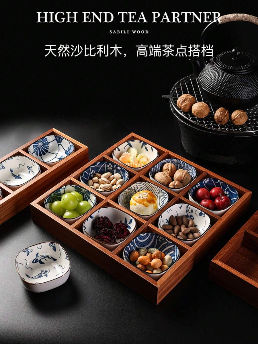1个胡桃木多格托盘，适用于盛放零食、甜点、饼干、开胃菜，用途广泛，适合各种场合。