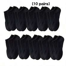 2/5/10 Pairs Women's Short Socks, White Short Socks, Black Short Socks, Invisible Socks, Cute Socks, Girls' Socks, Suitable For All Seasons Autumn Winter Spring Summer, Mesh Breathable Details, Guide Rail Breathable Hole Design, Moisture-Wicking, Soft And Smooth, Suitable For Various Holidays, Sports, Casual, Business And Other Daily Wear, Can Be Worn All Year Round, Random Color Combination. - Multicolor - View 11