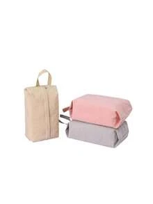 1pc Multi-Color Portable Lingerie & Socks Storage Bag, Made Of Water-Resistant And Durable Fabric, Available In Pink/Gray/Brown, Convenient Zipper Closure And Handheld Design For Travel And Home Use. Suitable For Organizing Underwear, Socks, Cosmetics And More. Practical And Durable, Also A Thoughtful Gift For Women, Students And Travelers. - Multicolor - View 3