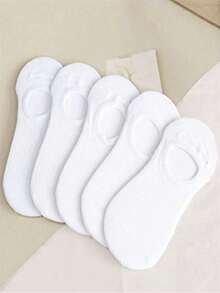 5/10 Pairs Women's Striped Breathable Comfortable Invisible Socks - Multicolor - View 1