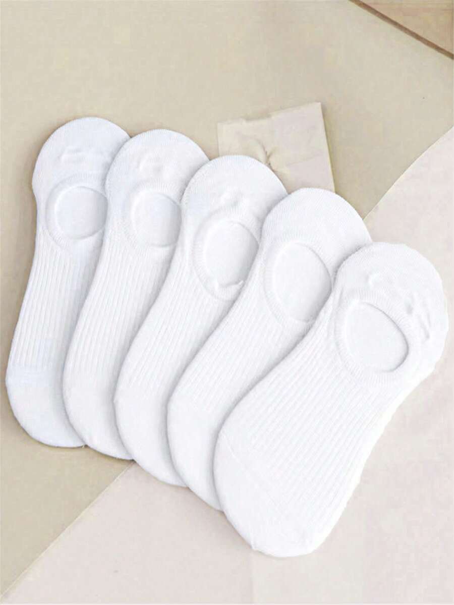 5/10 Pairs Women's Striped Breathable Comfortable Invisible Socks - Multicolor - View 1