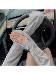 2pcs - Women's Fashion Arm Wraps, Breathable And Cooling Hand Coverage, Elastic Adjustable Semi-Wrap Design, Suitable For Daily Driving And Outdoor Activities. - Multicolor - View 9