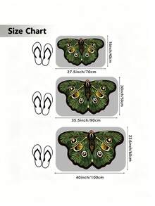 1pc Irregular Retro Green Plants Butterfly Living Room Carpet, European-Style Light Luxury Creative Gradient Design Rugs, Artistic Minimalist Bedroom Bedside Rug/Door Mat For Home Decor,Suitable For Sofa Coffee Table Mat.Outdoor Rug,Outdoor Decor - Green - View 4