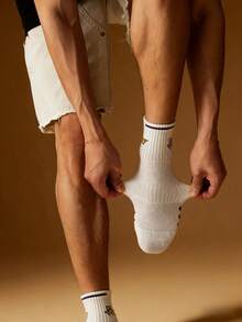 1 đôi tất nam cổ ngắn/tất nam cao đến bắp chân, kiểu dáng thể thao phù hợp mọi mùa, phong cách đường phố/phong cách hip hop, mềm mại và thoáng khí. - Nhiều màu - Xem 6