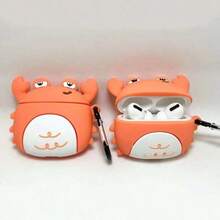 1pc Cute Cartoon 3D Crab Earphone Case - Multicolor - View 2