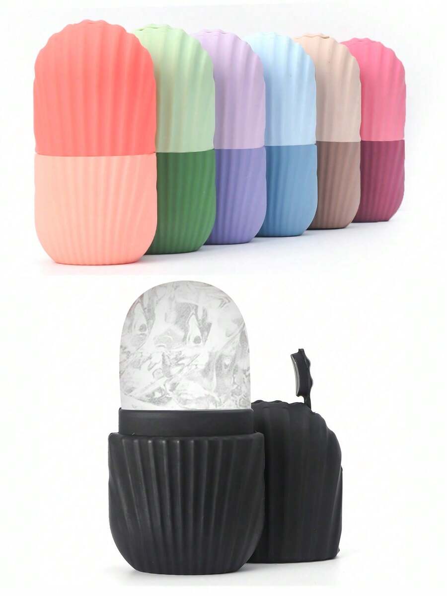 1个冰敷面部滚轮，用于缓解面部和眼部浮肿，面部按摩塑形提亮，硅胶冰格和面部按摩器 - 可重复使用 - A - 查看 1